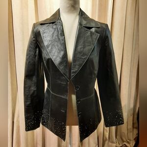 Entier leather blazer